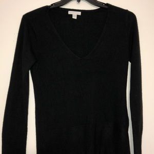 Black V-neck sweater